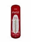 Vintage Coca-Cola Metal Thermometer Sign 17” Drink Coke Good Taste Red
