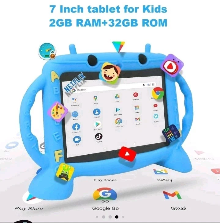 Kids Tablet 7 Inch, Android, 3GB+32GB Storage, Bundle, WIFI, Free Case T7 Gifts - Image 4 of 4