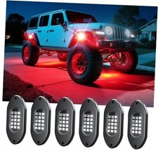 LED Rock Lights for Trucks 6 pods Truck Rock Lights with Bluetooth 6 Pods RGB