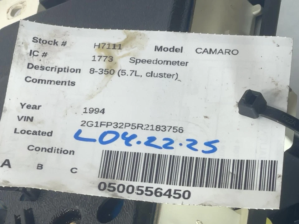 Used Speedometer Gauge fits: 1994 Chevrolet Camaro 8-350 5.7L cluster Grade A - Image 3 of 4