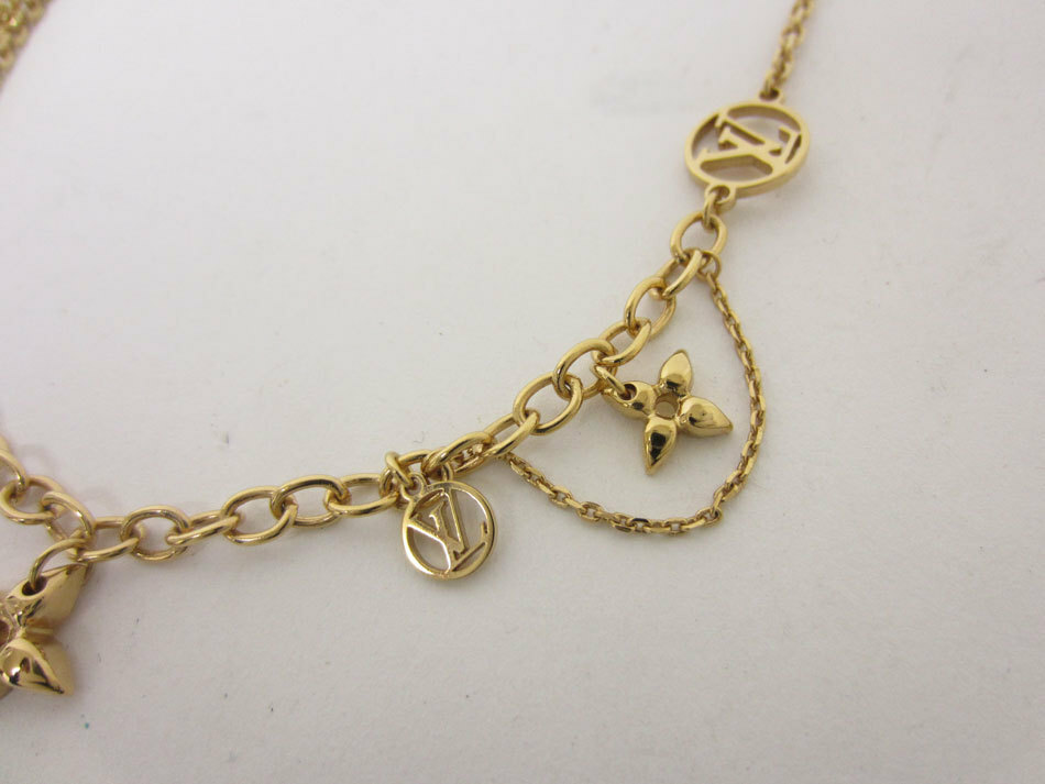 Louis Vuitton Collier My Blooming Strass Necklace M00592 Metal Gold Lv  Circle Monogram Flower