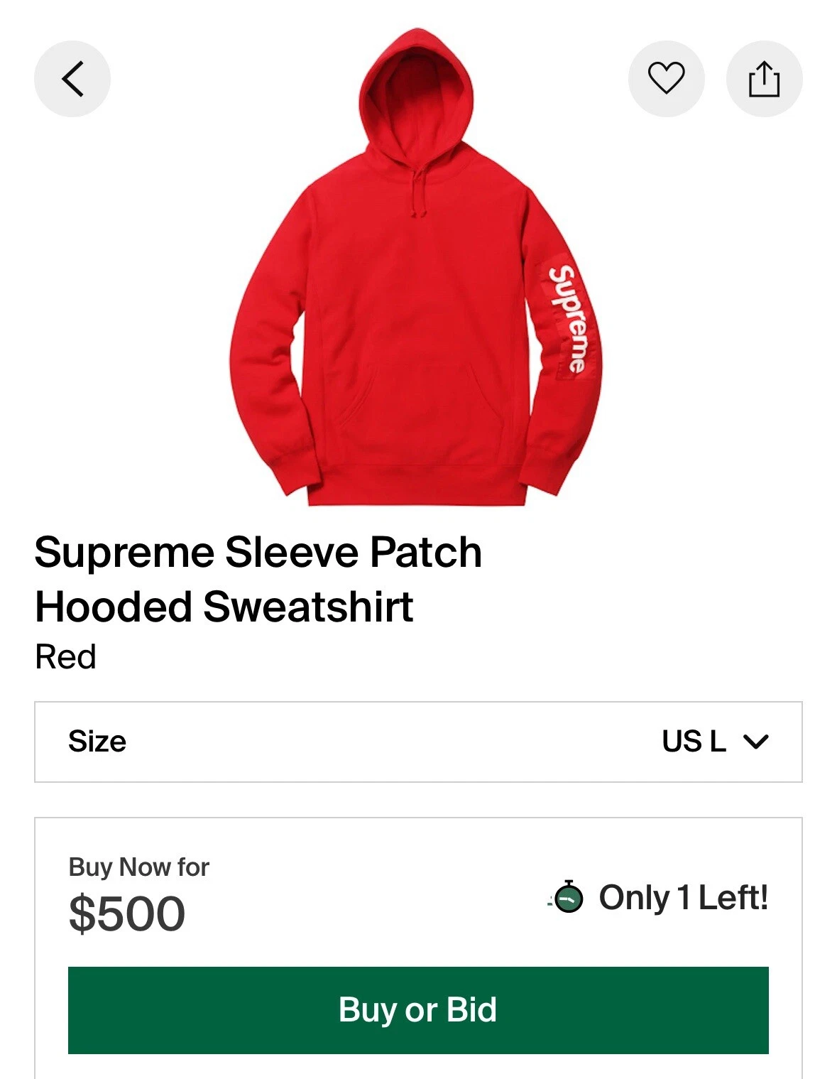 Sweat à capuche patch bras latéral logo boîte verte mousse suprême militaire Fishtail Riot Parka