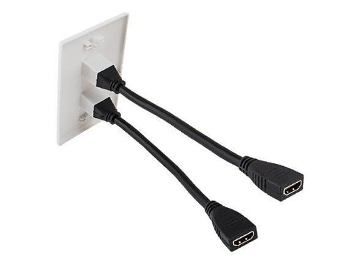 HDMI Wall Plate with 8” Built-in HDMI Cable with Ethernet - 1-port / 2-port - Picture 7 of 7
