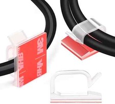 60 PCS 5/8  Adhesive Cable Wire Clips Clear, Cable Staples Outdoor Cable Manage