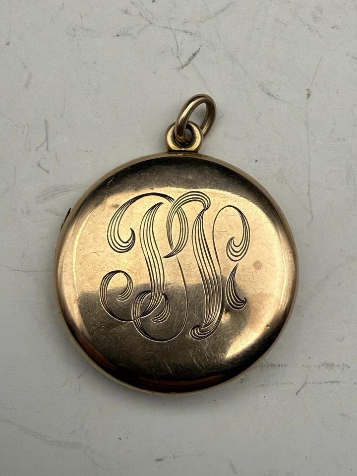 Глубоко гравированный цветочный и бриллиант желтое золото викторианский медальон подвеска Ca 1890 - Изображение 4 из 4