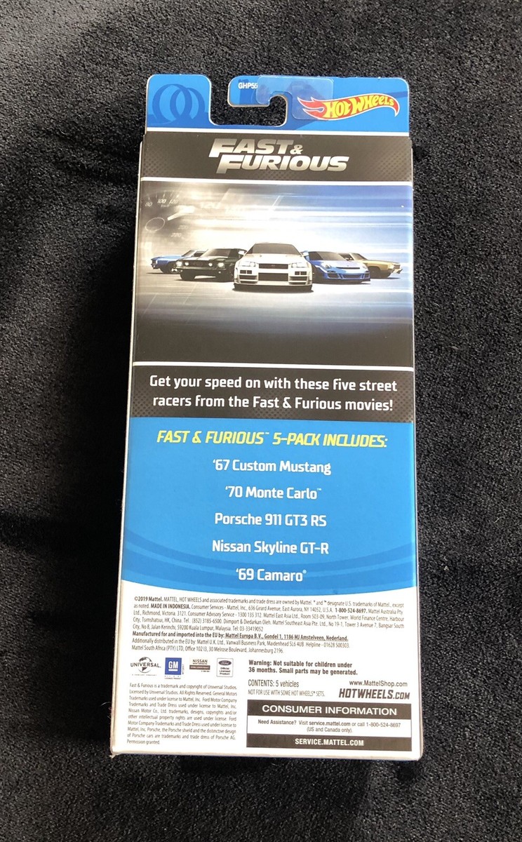 Hot Wheels 2020 Fast & Furious 5 Pack Mustang Camaro Paul Walker