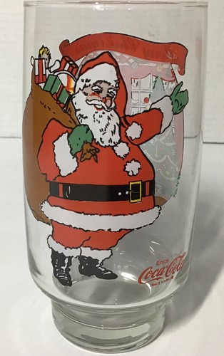 Set of (6) Vintage 1984 McCrory Stores Coca-Cola Santa Claus Christmas Glasses - Picture 3 of 5