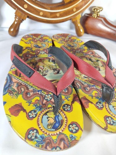 Dolce and Gabbana Thong Sandals Multicolor Sicilian China Size EU 41 US 11 - Picture 5 of 20