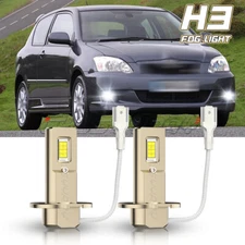 For Toyota Corolla 2001-2004 2x H3 LED DRL Bulb Fog Driving Light Conversion Kit