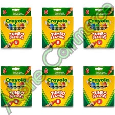 6-Packs Crayola 8 Nontoxic Jumbo Crayons Easy To Hold Hard To Break 52-0389