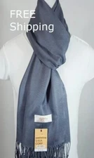Women's Pashmina Scarf Shawl Wrap Solid Gray,Silk Cashmere*Soft