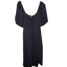 Forever 21 Black Dress 1X Short Sleeve Off Shoulder Babydoll Peasant