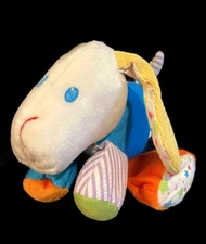 1986 Playskool Baby Touch Ems n Hug Puppy Dog Plush Squeak Textured Lovey Pet