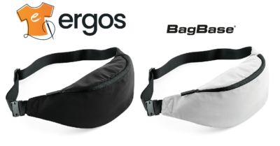 BagBase Marsupio/Cintura Nero - Poliestere 600D, 38x14x8 Cm, Capacità 2,5 Litri, Tracolla Regolabile
