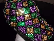 MARDI GRAS HAT CAP COSTUME PARADE ENTERTAINER DJ UNISEX GLITZY