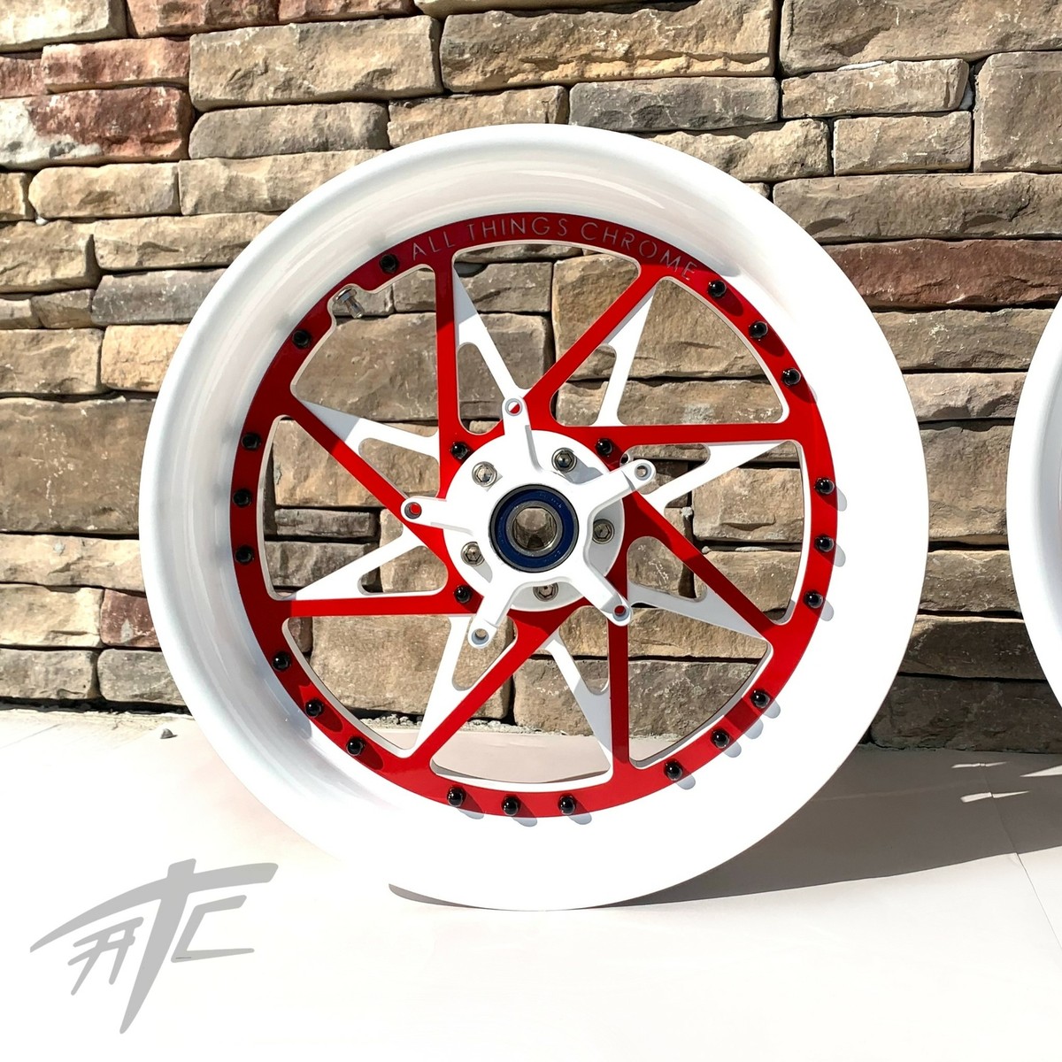 NINJA 300 FAT TIRE WHITE & RED SWITCHBACK WHEELS 06-11