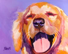 Golden Retriever Print of Original Fine Art Watercolor by Ron Krajewski