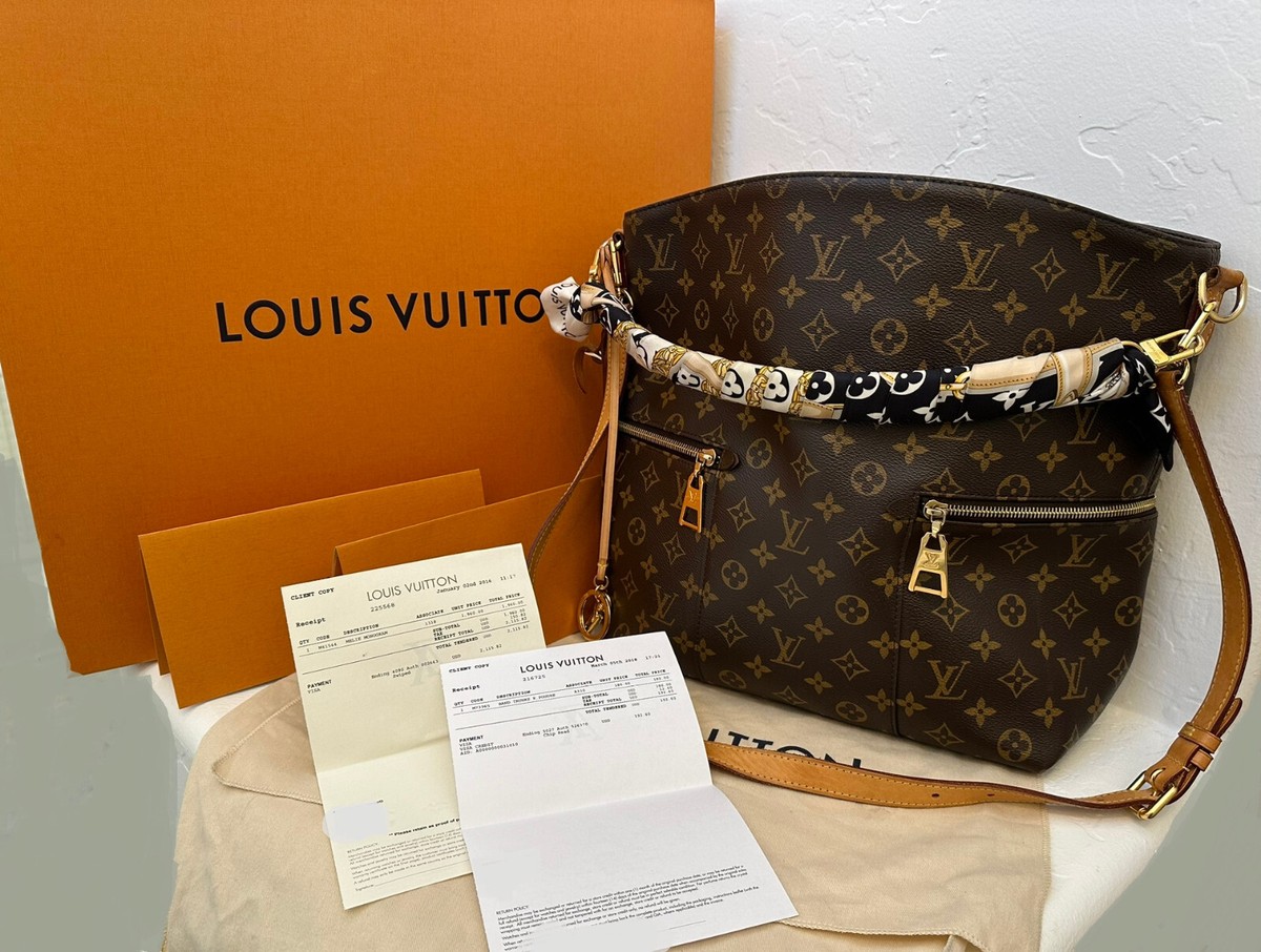 Louis Vuitton Bag and Scarf M41544 M73965 Melie Brown Monogram w