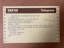 Cubs Jack Brickhouse Original Western Union Telegram on 5,000 WGN Broadcast