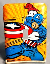 Vintage Captain America Light Switch Plate Cover 3.5" x 5" MARVEL Retro Captain