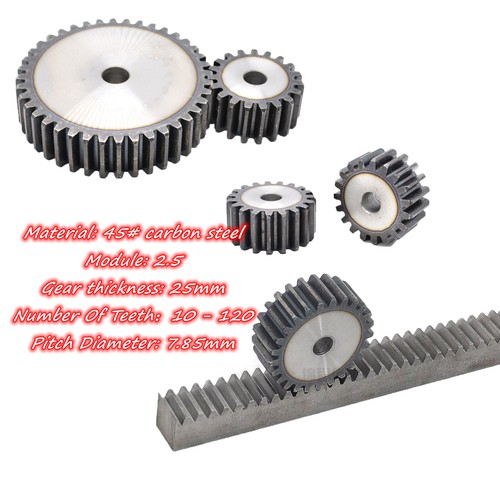 Mod 2.5 Stirnrad & Zahnstangen 10 - 120 Zähne 45# Kohlenstoffstahl Getriebe Gear - Bild 1 von 87