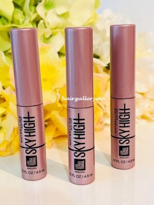 3 Maybelline New York Sky High Lash Mascara Very Black Noir Intense .15 oz FRESH