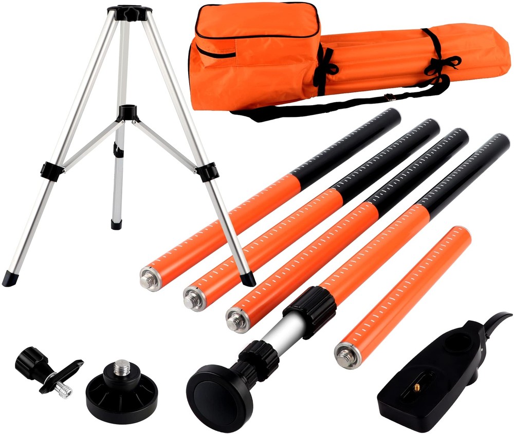 Laser Level Pole with Tripod,12Ft./3.7M Telescoping Pole for Laser Levels,1/4...