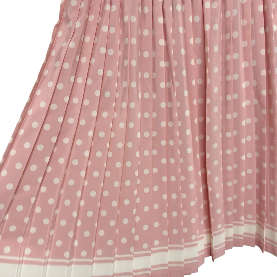 Vintage Leslie Fay Mujer Falda Plisada Rosa Lunares Talla 20WP Foto 4 de 4