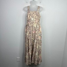 Knox Rose Dress Women Small Floral Abstract Sleeveless Tiered Smocked Boho Fairy