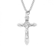 Sterling Silver Crucifix Features 18in Long chain