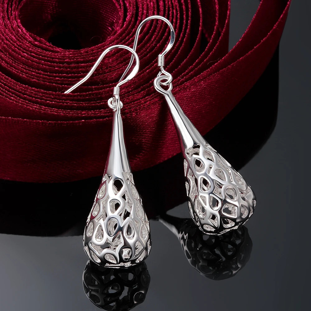 Sterling Silver Waterdrop Dangle Earrings 925
