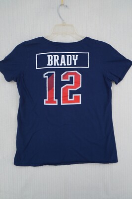 Nike New England Patriots Shirt Womens Medium Blue #12 Tom Brady