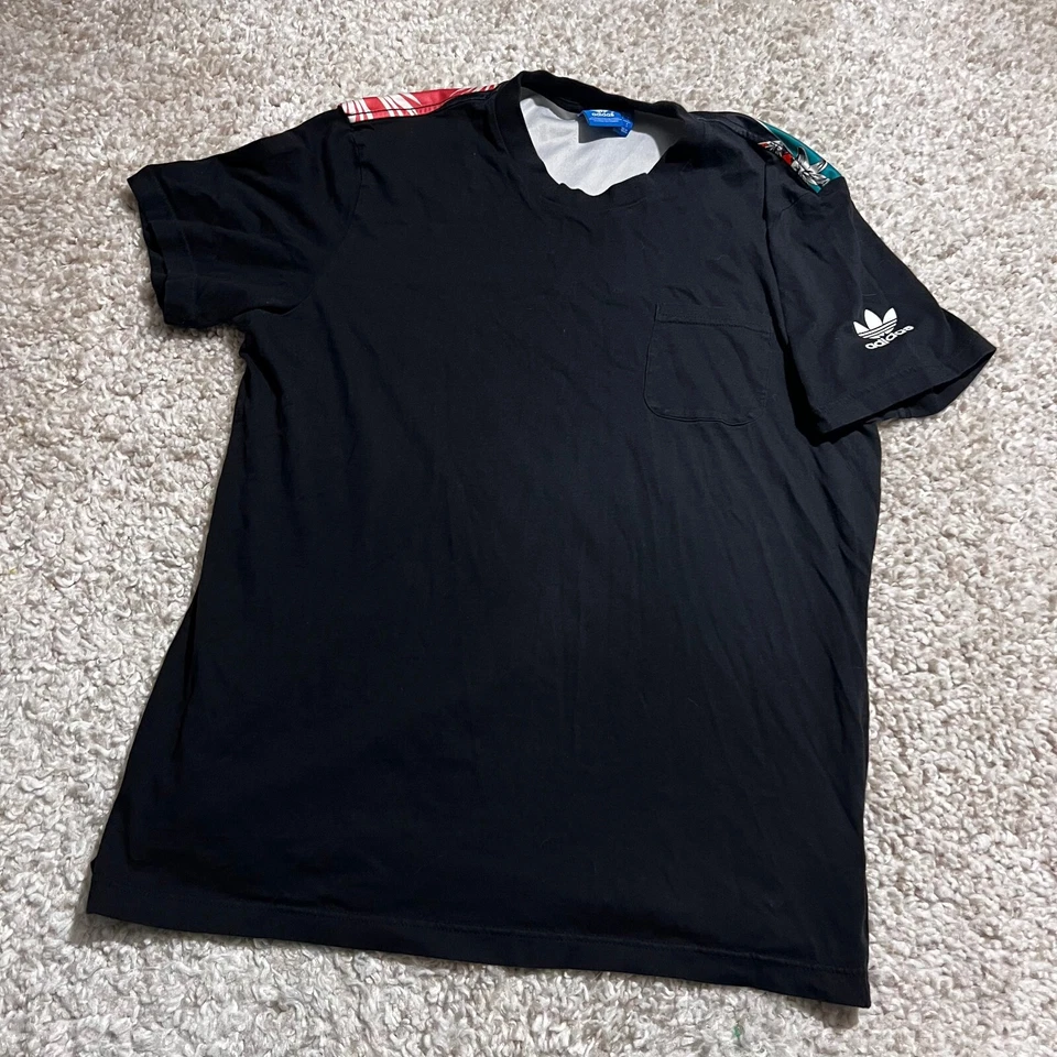 Camisa Adidas Para Hombre Grande Negra Floral Logo Informal Deporte Fútbol Corredor Foto 4 de 4