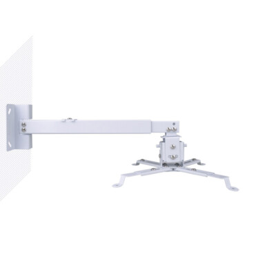 WHITE Steel Projector Ceiling Mount Bracket LCD DLP Extendable Adjustable 44lbs