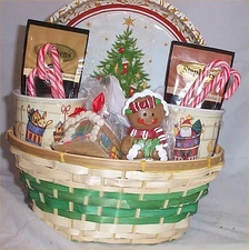 Gift Basket Gingerbread Cookie Candy Holiday Hot Cocoa  Mugs Tray