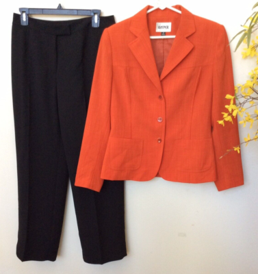 KASPER Women's Red/Black Mismatched Pc Pant Suit Size