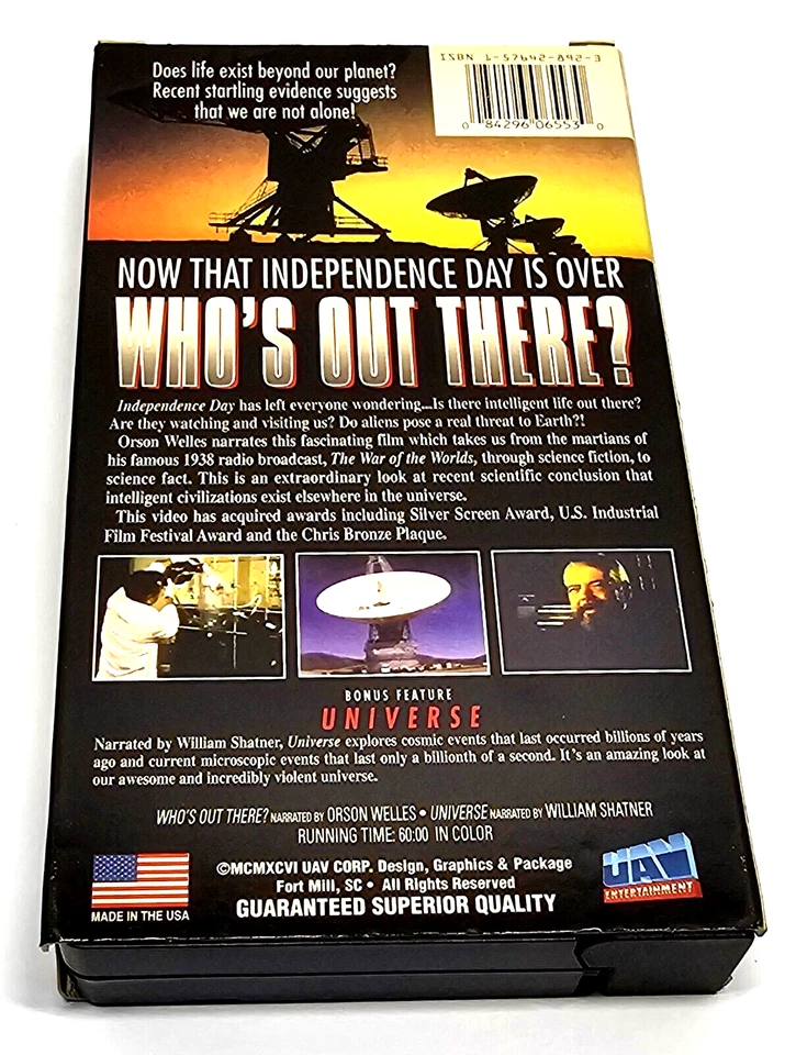 Who's Out There VHS 1991 Bonus Feature Universe A Space Odyssey Willaim Shatner Foto 4 de 4