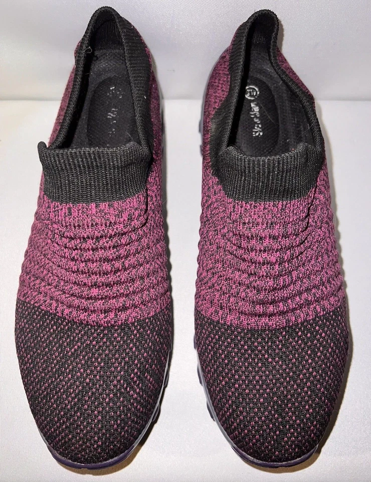 Zapatos para mujer talla 10 arándano negro malla superior comodidad sin cordones zuecos Foto 3 de 4