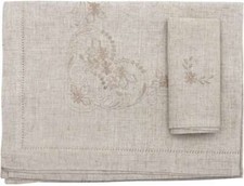 Tovaglia Rettangolare 6 posti Misto lino Lino Blanco Raya YT17-1374-1