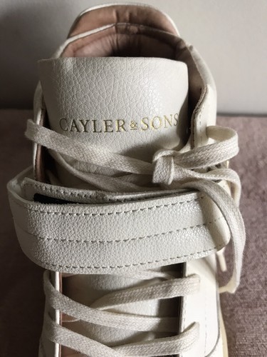 Cayley & Sons Hi Top Trainers Ivory Leather LaceUp Adjust Front Strap 8 42.5 VGC - Picture 5 of 8