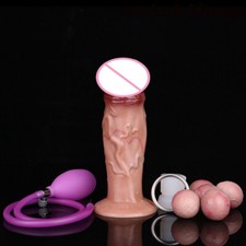 Silicone Skin Feeling Hollow Dildo Pneumatic Ovipositor Anal Plug Toys Lay Eggs