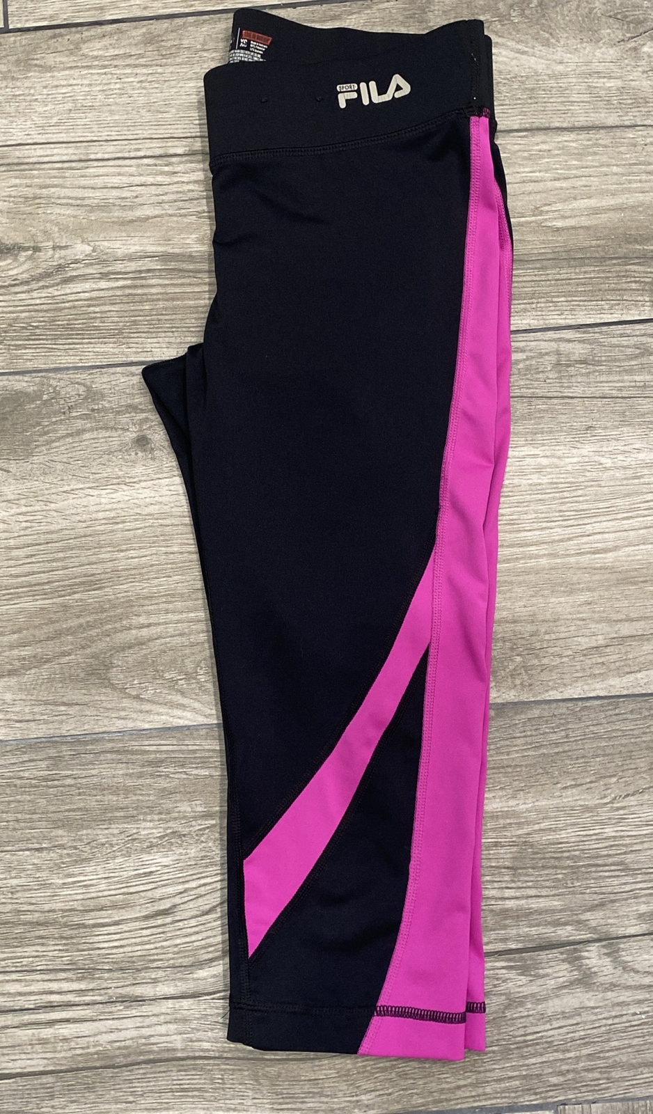 Fila Sport XS Capris pantaloni da allenamento rosa a righe accento
