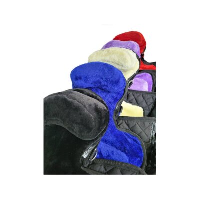 Fellsattel, Kunstfell ''German Riding Micro''  10'' schwarz natur lila blau rot NEU