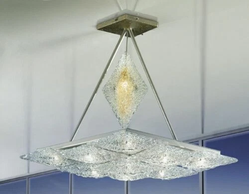 Lampadari da soffitto trasparente in nichel sala da pranzo