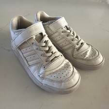 ADIDAS Youth Size 2.5 Low Forum Shoes White
