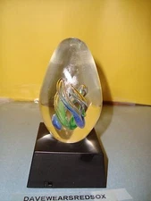 Vintage Dynasty Gallery Heirloom Egg Shaped Paperweight Original Sticker Swirl