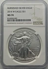 2014-W Burnished Silver Eagle MS 70 NGC Certified