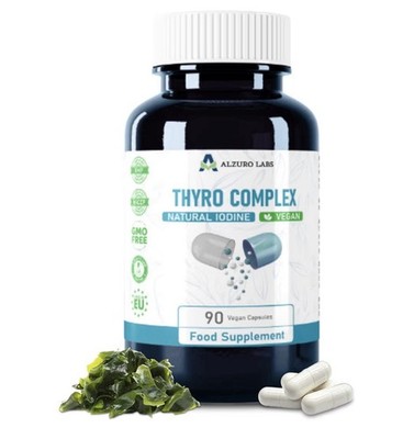 ALZURO LABS Thyro Komplex mit Jod, L-Tyrosin, Selen, Zink & Kelp-Extrakt 90 Caps