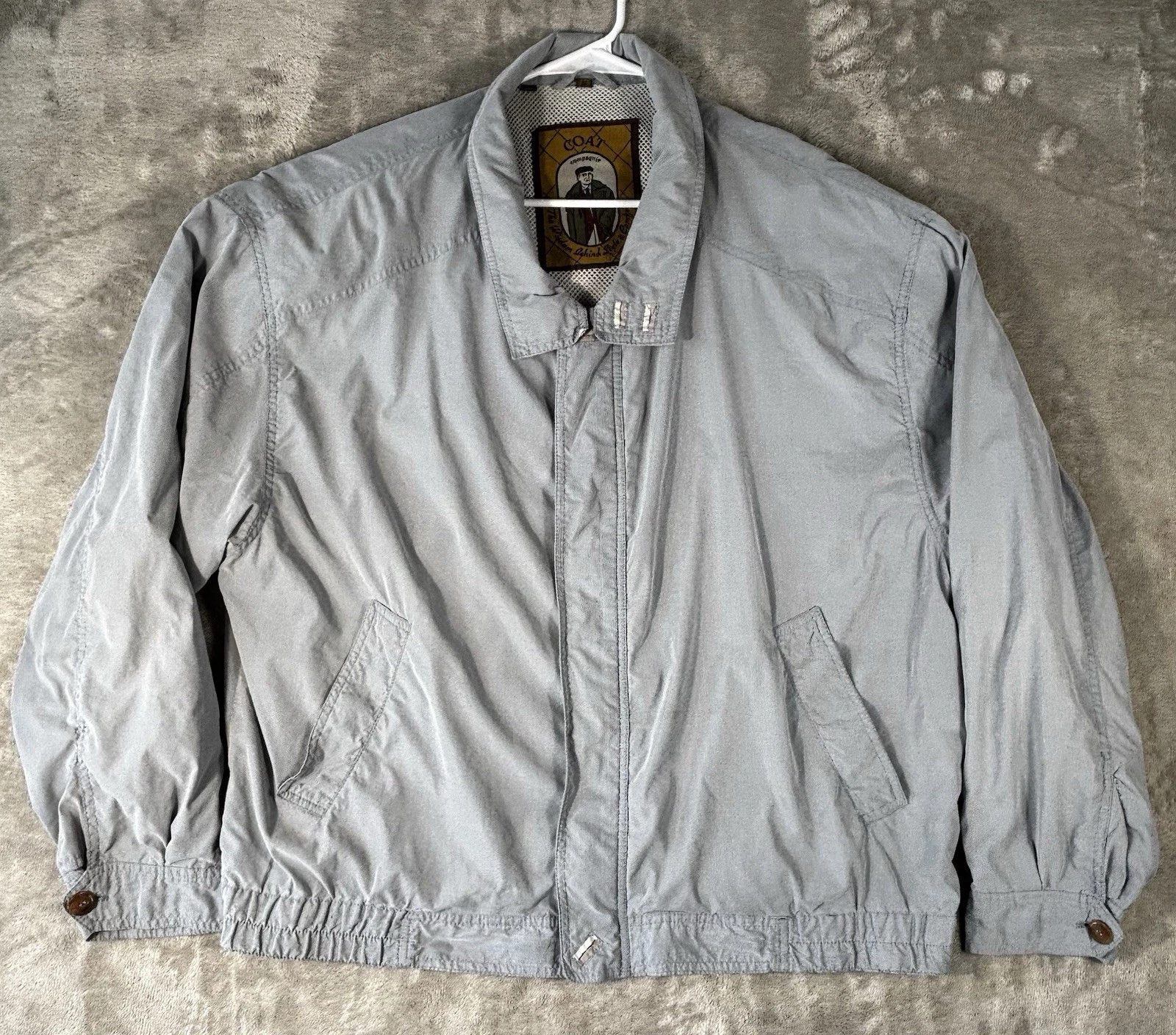 VTG COAT Compagnie Bomber Jacket Womans Size Large 46 light blue - product detail image 1