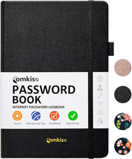 Password Book with Individual Alphabetical Tabs Laminated, Large Print Password